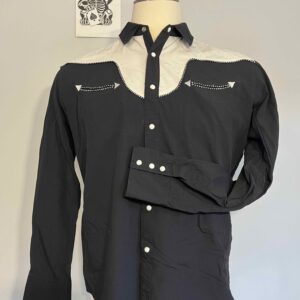 Straight to Hell: 2 Tone Black & White Rock Snap Shirt
